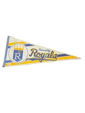 Vintage 90s MLB Kansas City Royals Pennant Flag New Wrapped Authentic Sports